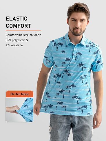 Rodeel Men's Golf Polo Shirt Short Sleeve Sun Protection Outdoor Sport Shirts in Saudi Arabia