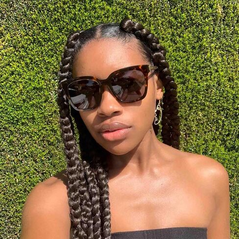 DIFF Bella Designer Square Oversized Sunglasses for Women UV400 Protection, Tortoise trendy fashion colors in Kuwait