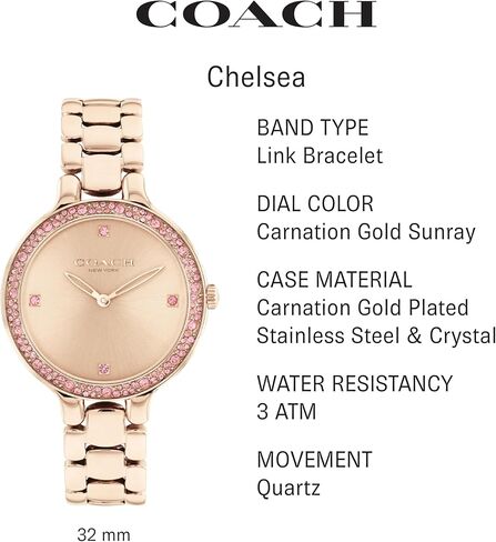 Coach Chelsea Women's Watch | Stainless Steel Brilliance | Elegant and Classic Timepiece for Everday Wear and Special Occasions (Model 14504124) in Saudi Arabia