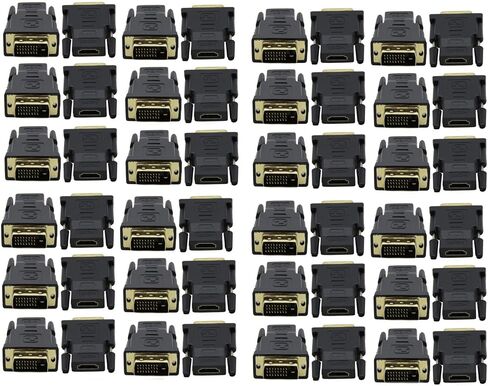 Kyper Gold Plated Full HD 1080P Bidirectional HDMI Female to DVI D Male Converter Adapter for TV Laptop Desktop and Monitor (1, Black) in Kuwait