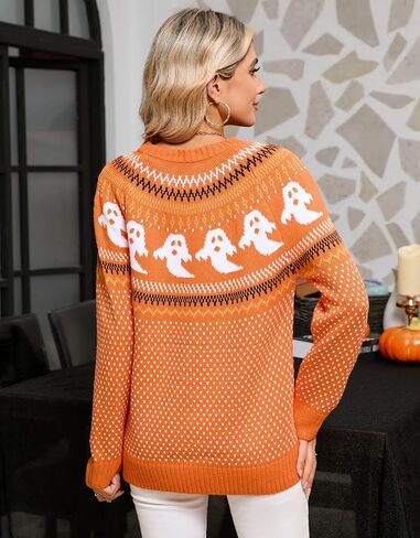 Alsol Lamesa Women's Cute Heart Sweater Crew Neck Long Sleeve Pullover Halloween Sweaters for Women in Saudi Arabia