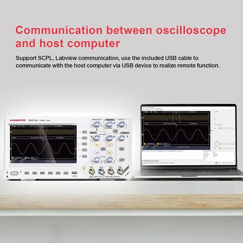 HANMATEK 110mhz Bandwidth DOS1102 Digital Oscilloscope with 2 Channels and Screen 7 inch / 18 cm, TFT-LCD Display, Portable Professional Oscilloscope Kit with 500 MS/s *2 Sampling Rate in Saudi Arabia