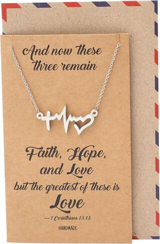 quan jewelry EKG Heartbeat Necklace, Lifeline Pulse Pendant, Female Nurse RN Nursing School Graduation Gifts with Greeting Card in Kuwait