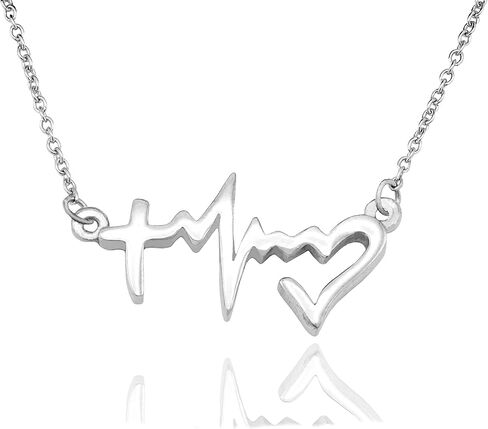 quan jewelry EKG Heartbeat Necklace, Lifeline Pulse Pendant, Female Nurse RN Nursing School Graduation Gifts with Greeting Card in Kuwait