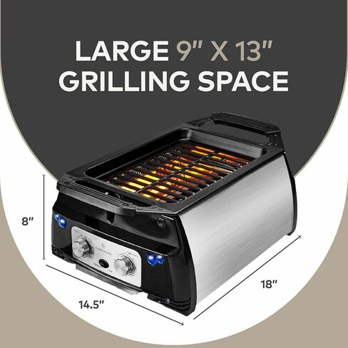 شواية شيف ويف سوساكو الداخلية بدون دخان، أطباق قابلة للإزالة، شواية كهربائية كورية غير لاصقة داخلية مع تقنية الأشعة تحت الحمراء - مجموعة كباب، سلة بطاطس مقلية وقفص سمك، مشواة in Kuwait