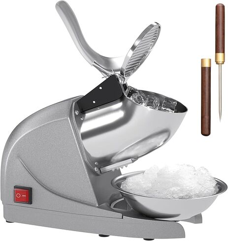 Electric Ice Crushers Machine Shaved Ice Machine Ice Snow Cone Maker Professional Double Blades Stainless Steel Ice Shaver Machine for Home Commercial Use (Blue) in Kuwait