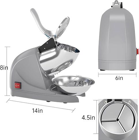 Electric Ice Crushers Machine Shaved Ice Machine Ice Snow Cone Maker Professional Double Blades Stainless Steel Ice Shaver Machine for Home Commercial Use (Blue) in Kuwait