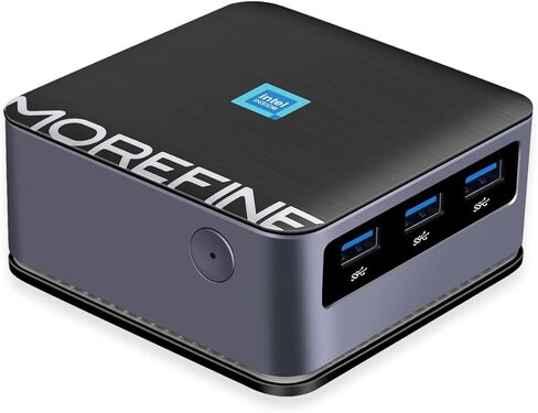 MOREFINE M8S Mini PC, Intel 12th N100 (up to 3.4GHz) Micro PC, Mini Computer Windows 11 Pro with 16GB LPDDR5 RAM/512G M.2 NVME SSD, Mini Deaktop PC Support WiFi6/BT5.2/Gigabit Ethernet Ports in Kuwait