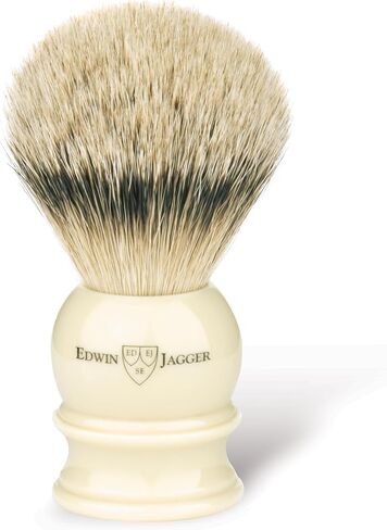 Edwin Jagger 1EJ462 Medium Silver Tip Badger Shaving Brush, Imitation Light Horn for use with Shaving Cream or Soap for Men in Saudi Arabia