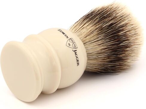 Edwin Jagger 1EJ462 Medium Silver Tip Badger Shaving Brush, Imitation Light Horn for use with Shaving Cream or Soap for Men in Saudi Arabia