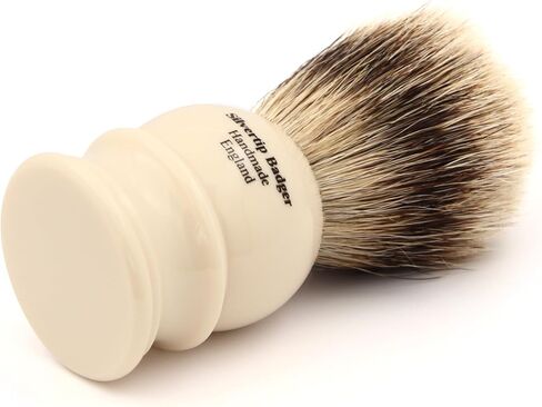 Edwin Jagger 1EJ462 Medium Silver Tip Badger Shaving Brush, Imitation Light Horn for use with Shaving Cream or Soap for Men in Saudi Arabia