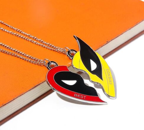 Superhero Keychain Metal with Best Friends Half Heart Necklace Cartoon Keychains Friend Gifts for Women Men in Saudi Arabia