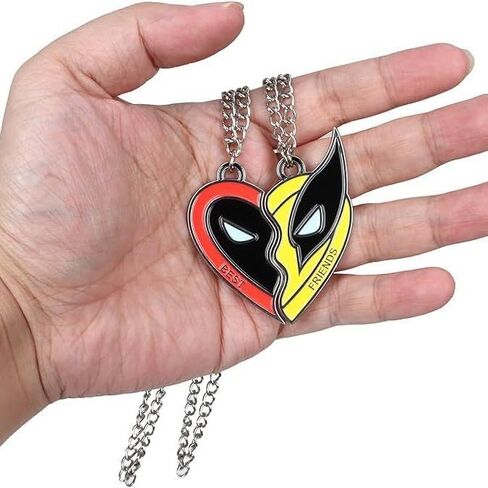 Superhero Keychain Metal with Best Friends Half Heart Necklace Cartoon Keychains Friend Gifts for Women Men in Saudi Arabia