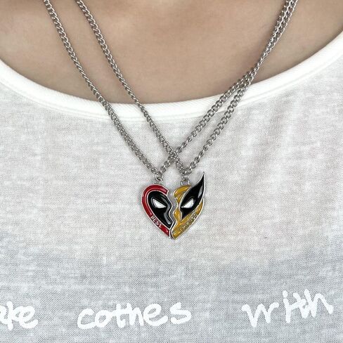 Superhero Keychain Metal with Best Friends Half Heart Necklace Cartoon Keychains Friend Gifts for Women Men in Saudi Arabia