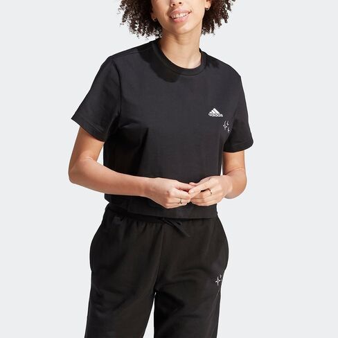 adidas Women's Varsity Scribble Embroidery Crop Top in Saudi Arabia