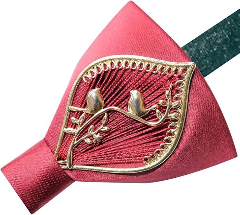 Bow Ties for Men Self-tie Gold Bird Pattern Bowtie for Wedding Party Business Prom Daily Wear Handmade in Saudi Arabia
