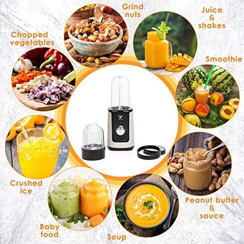 Moss & Stone Smoothie Blender, Compact Personal Blender with Additional Blender Cups Bullet Shape For Frozen Drinks, Mini Blender & To-Go Portable Cups with Lids, Juice Blender & Smoothie Maker in Kuwait