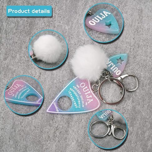 SNcek Women Ouija Board Resin Pompom Charms Car Wallet Cute Keychains in Saudi Arabia