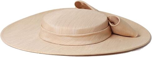 F FADVES قطع زينة النساء واسعة حافة 20s 50s ديربي قبعة مستديرة قبعة Bowknot كوكتيل الشاي حفلة الكنيسة فستان القبعات in Kuwait