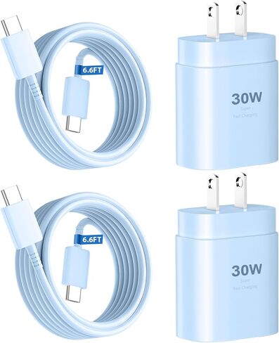 Samsung Charger Cord 25W Android Charger Fast Charging Cable Type C Charger Super Fast Wall Charger Block for Samsung Galaxy S23Ultra/S23/S23+/S22/S22Ultra/S22+/S21/S20/Note 10/20,Z Fold/Flip,2 Pack in Saudi Arabia