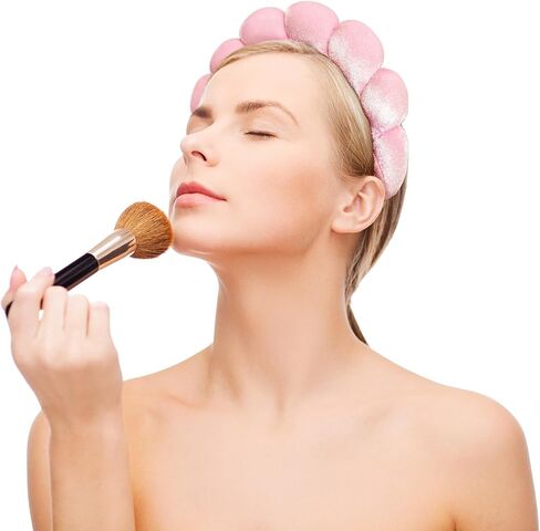 puffy Spa Headbands & Wristband Set,4pack Makeup Headband, Face Wash Headband, Skincare Headbands, Sponge Hair Band Bow Tie Spa Headband for Washing Face Wristband Set Hair Accessories for Women Gifts in Kuwait