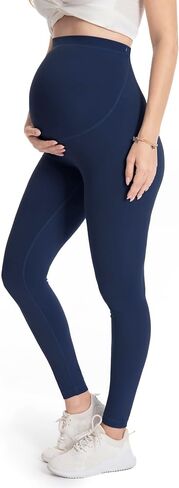 WELL&JUST Maternity Leggings Over The Belly - Ultra Soft Pregnancy Active Wear for Workout Casual, High Waist Yoga Tights in Saudi Arabia