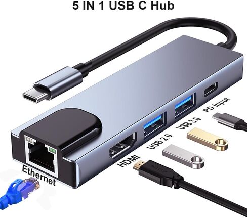 QCEs USB C to HDMI Adapter for Mac, USB-C Digital AV Multiport Hub 4K Video Output USB 3.0 and PD Fast Charging Converter Dongle Compatible with Apple MacBook Pro/Air, iMac, Mac Mini, Switch in Saudi Arabia