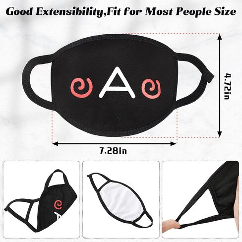 Zhanmai 10 Pieces Kawaii Mask Anime Face Mouth Mask Cute Mouth Covering Reusable Washable Mouth Mask for Women Girls Kids in Saudi Arabia