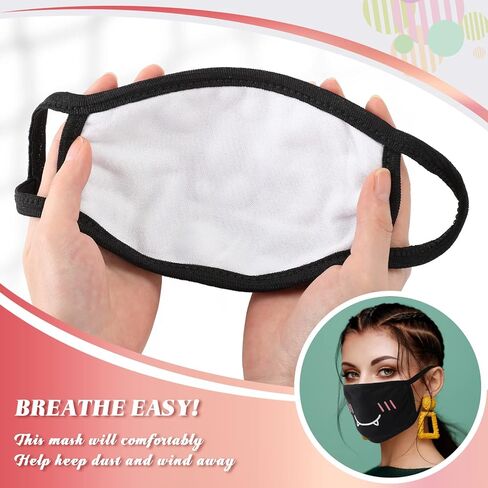 Zhanmai 10 Pieces Kawaii Mask Anime Face Mouth Mask Cute Mouth Covering Reusable Washable Mouth Mask for Women Girls Kids in Saudi Arabia