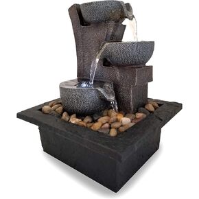 Danner Manufacturing, Inc., Aura Meditation Fountain with 3 Tiered LED Waterfall, Pack of 1, 03801