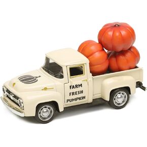Fall Pumpkin Truck Decor Mini Harvest Metal Farm Truck with 3 Pumpkins | Vintage Diecast Model for Tiered Tray Home Décor 4.8 inches in Saudi Arabia