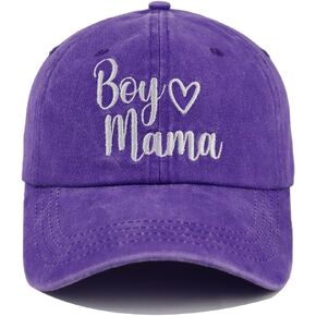 SHANVANKE Boy Mama Hats for Women, Gifts for Mom, Adjustable Embroidered Cotton Denim Boy Mom Baseball Cap