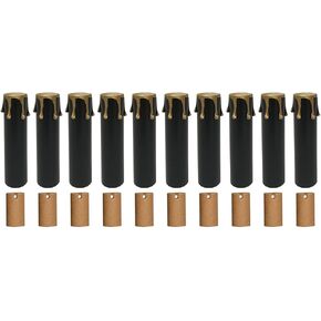 Royal Designs, Inc SCP-5005-4BKGL-10 Royal Designs 4 Inch Candle Drip Sleeves Chandelier Socket Covers with Paper Insulation, Black Gold, Set of 10