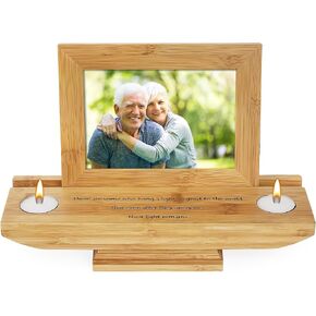 Sympathy Gift Picture Frame with Candle Holders-Memorial Gifts and Bereavement Gift Ideas-Sympathy Gifts for Loss of Loved One-Grief Gifts for Women-Condolence Gifts with Healing Poem-Funeral Gifts