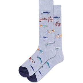 Hot Sox Men's Fun Fishing and Outdoors Crew Socks-1 Pair Pack-Cool & Funny Gifts