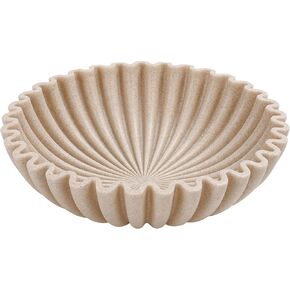 Large Decorative Bowl, Modern Handicraft Bowls for Home Decor, Decorative Fruit Bowl for Kitchen Counter, Ruffle Bowl Decor, Stylish Key Bowl for Entry Table, Beige