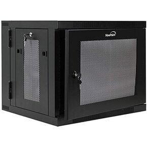 NavePoint 6U Server Cabinet with Hinged Back - 17.7" Deep, 6U Server Rack Enclosure with Locking Perforated Door, Wall Mount Rack with Removable Side Panels, 6U Network Cabinet, Pre-Assembled