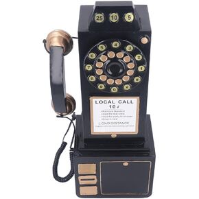 Vintage Telephone Model Wall Mounted Fashionable Dial Landline Phone Ornament for Living Room Bedroom