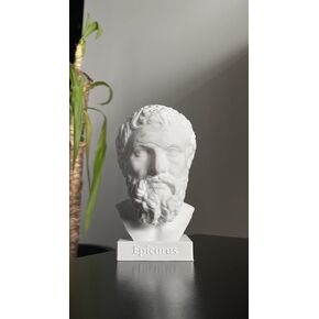 Epicurus Ancient Greek Philosopher. Statue or Bust of Epicurus. Epicurus Sculpture 6 inch, White