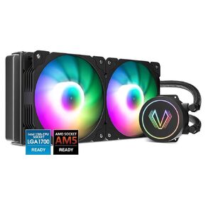 Vetroo V240 Liquid CPU Cooler for Gaming Console, 240mm Addressable RGB & PWM Pump & Fans 250W TDP AIO Water Cooler w/Controller Hub for Intel LGA 1700/1200/115X AMD AM5/AM4