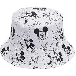 Cute Bucket Hats for Women, Cartoon Mouse Ears Print Double-Side-Wear Beach Fisherman Hats Sun Hats for Men