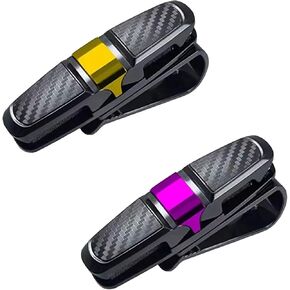 2Pack Car Sunglasses Holder, Car Sunglasses Glasses Clip, Rotatable 180 Degrees with Ticket Card Clip Car Sun Visor Accessories