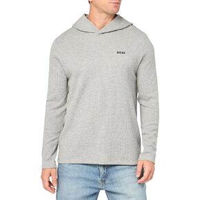 BOSS Men's Waffle Long Sleeve Shirt, light slate grey