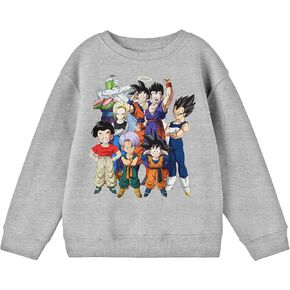 Bioworld Dragon Ball Z Character Group Youth Boy's Athletic Heather Sweatshirt