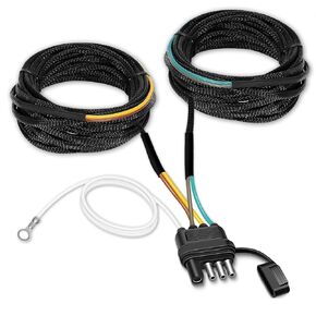 25Ft 4 Pin Trailer Wiring Harness Kit with Black Nylon Protective Sleeve, 4 Pin 5 Wire Plug for Enhanced Durability - Wishbond Trailer Wire Kit