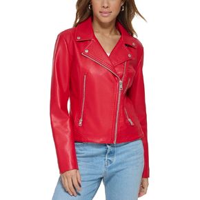 Levi's Women's Vegan Leather 538 Moto Jacket, Red, Small