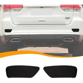 Hoolcar Rear Fog Light Trim Bezel Frame Decor Exterior Accessories Compatible with Jeep Grand Cherokee 2011-2020 and Jeep Compass 2011-2016, Smoked Black, 2PCs