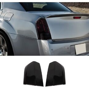 Tail Light Taillight Cover Guard Rear Light Cover Kit Fit for 2011-2014 Chrysler 300/300C(Smoked Black)