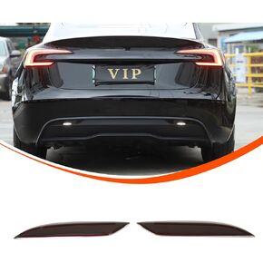 Rear Fog Light Cover Compatible with Tesla Model 3 Highlander 2023-2024, Car Smoked Rear Tail Fog Light Shell Shade Guard Trim Rear Bumper Fog Lamp Decorative Cover Protector, ABS