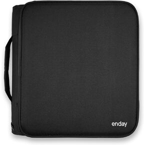 Zipper Binder 3 Ring, 2 Inch Binder with Zipper, 880 Sheet Capacity 5 Pockets Expanding File Folder, Zip Binder with Durable Handle, Multiple Pockets School Binder Organizer, Black - by Enday
